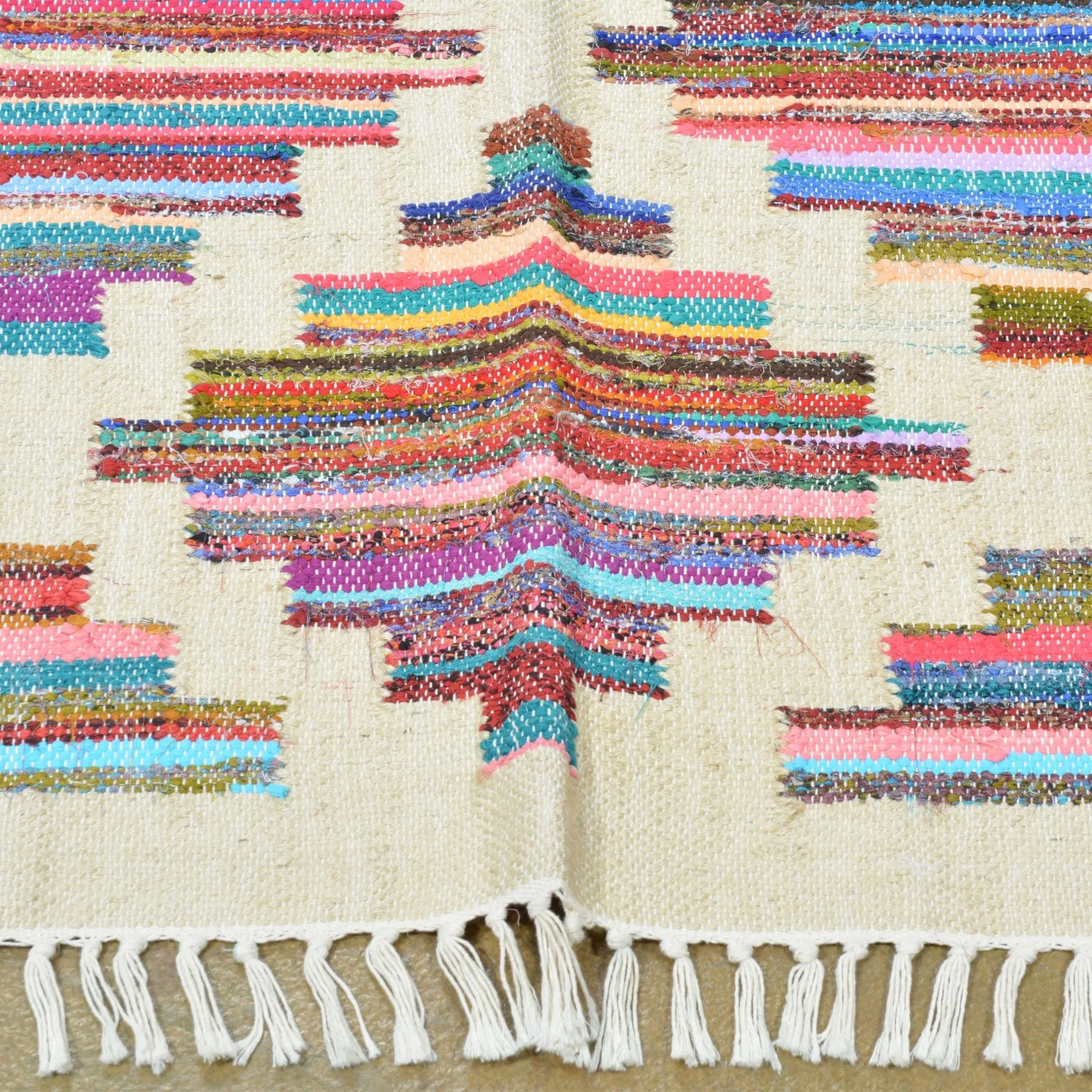 Hand-Woven Modern Oriental Geometric Design Flatweave Rug (Size 8.10 X 11.10) Brrsf-6069