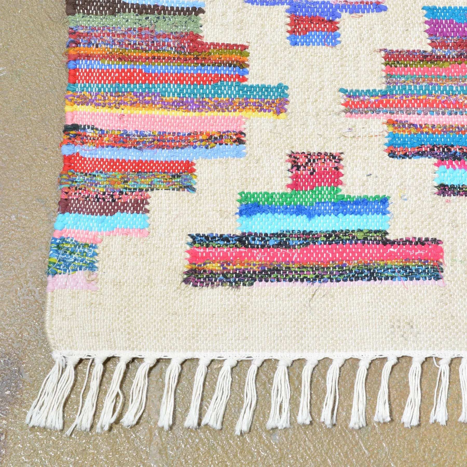 Hand-Woven Modern Oriental Geometric Design Flatweave Rug (Size 8.10 X 11.10) Brrsf-6069