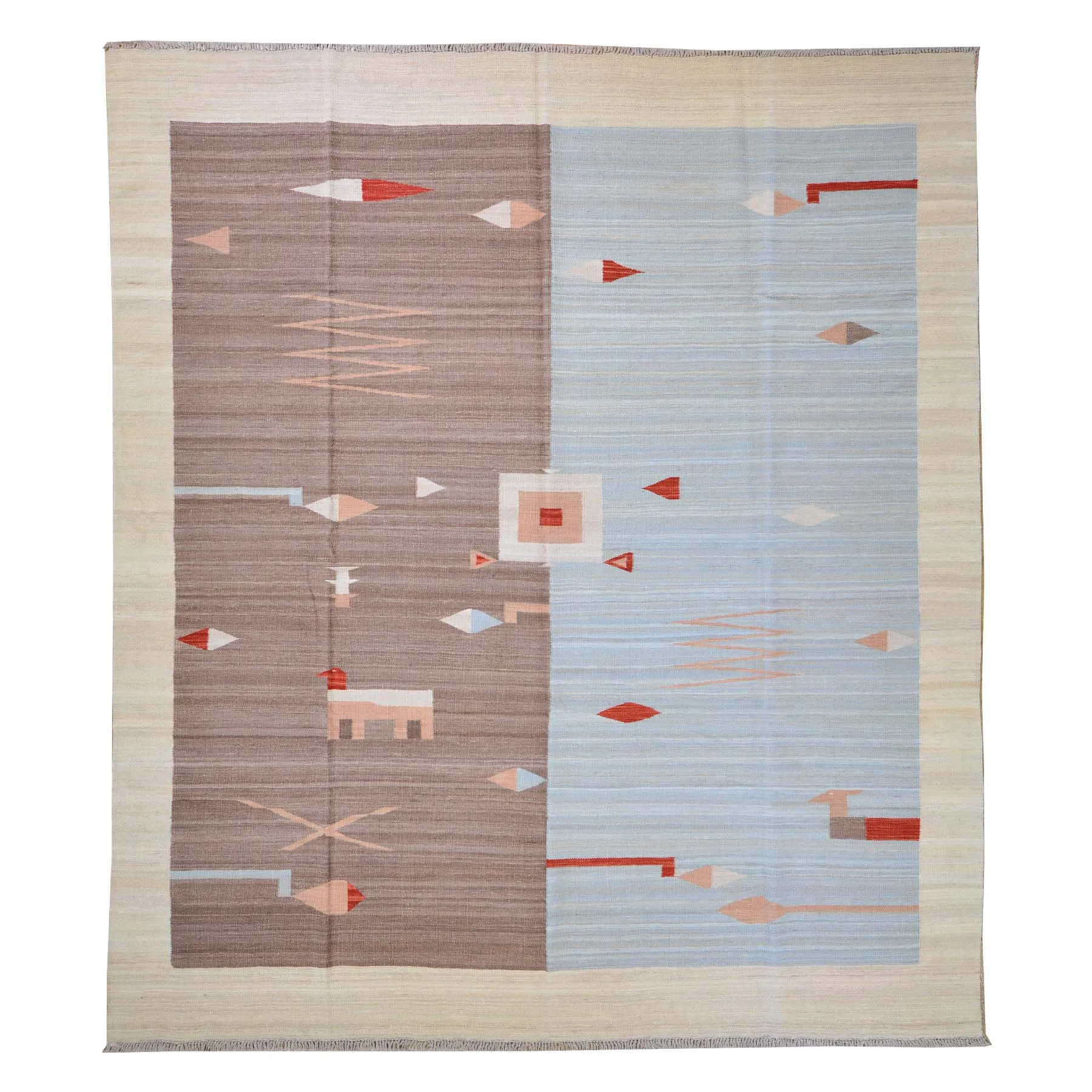 Hand-Woven Reversible Kilim Handmade Wool (Size 8.0 X 10.0) Brrsf-6021