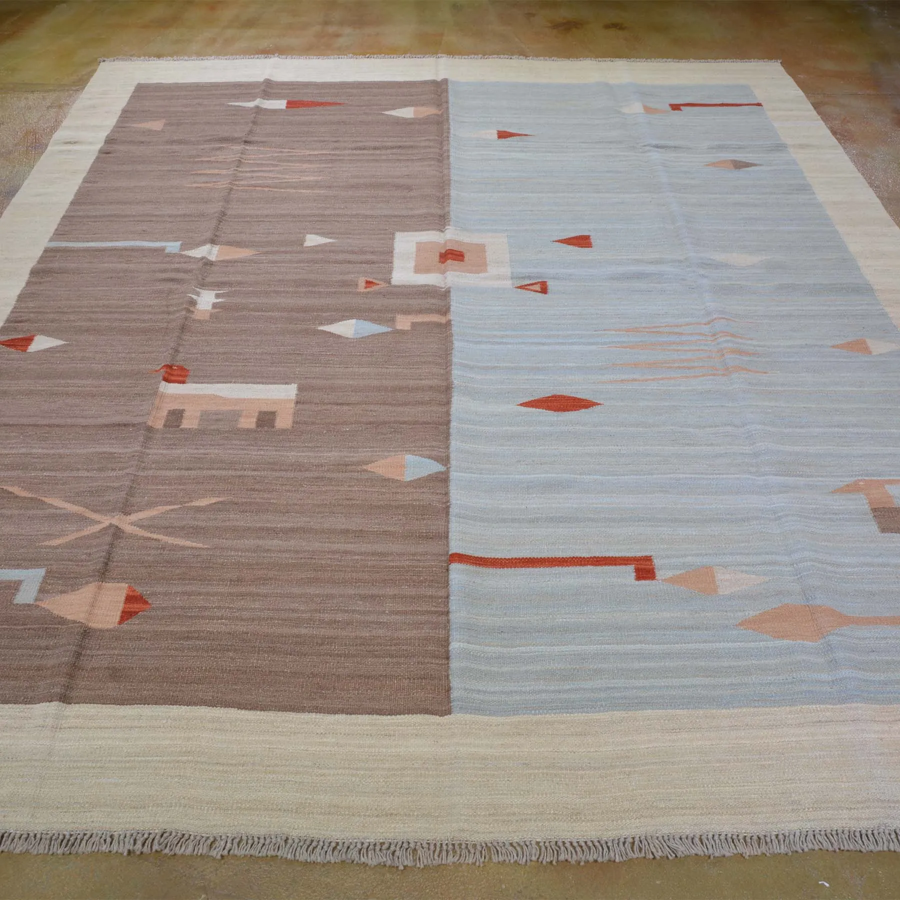Hand-Woven Reversible Kilim Handmade Wool (Size 8.0 X 10.0) Brrsf-6021