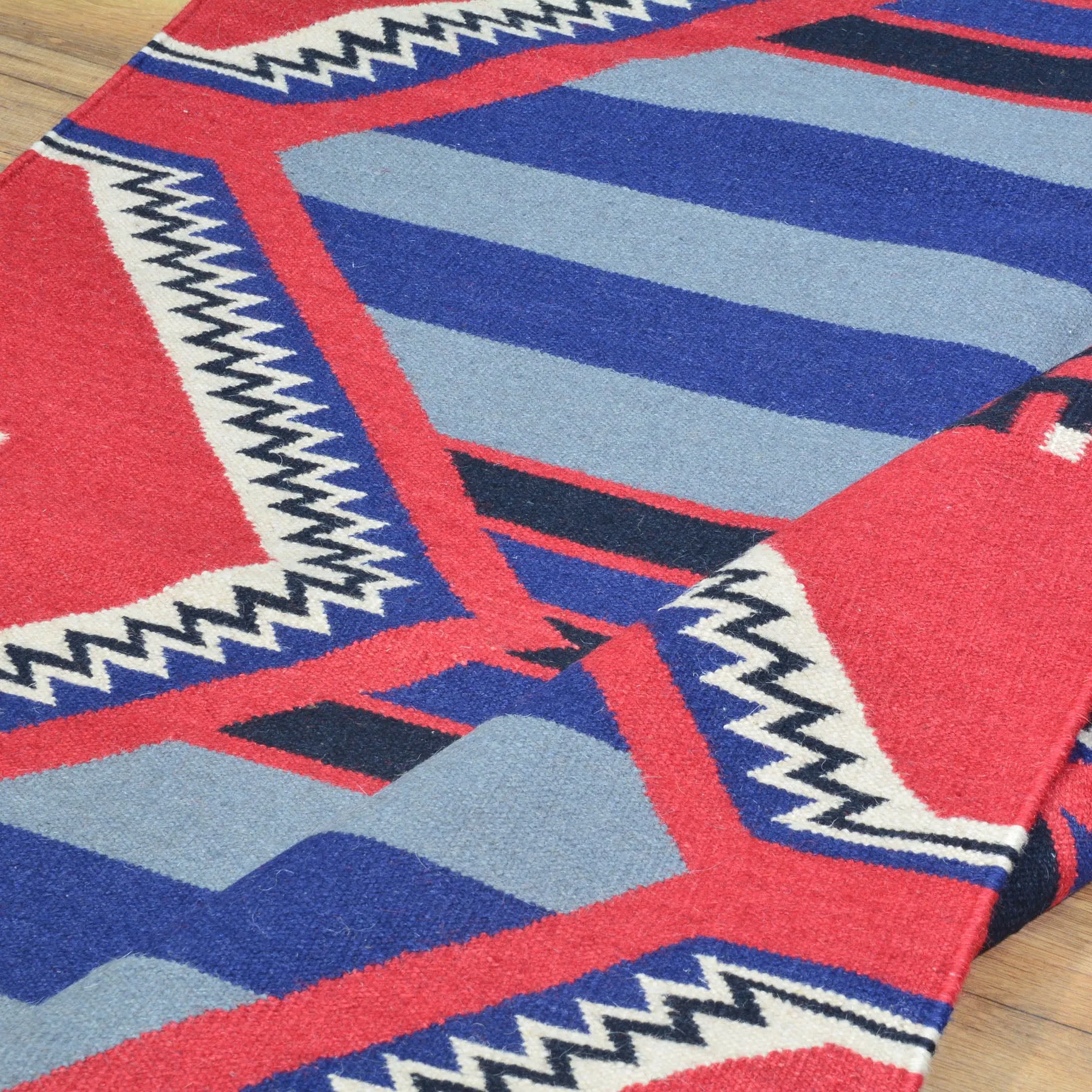 Hand-Woven Reversible SouthWestern Wool Handmade Rug (Size 4.0 X 6.0) Brrsf-498