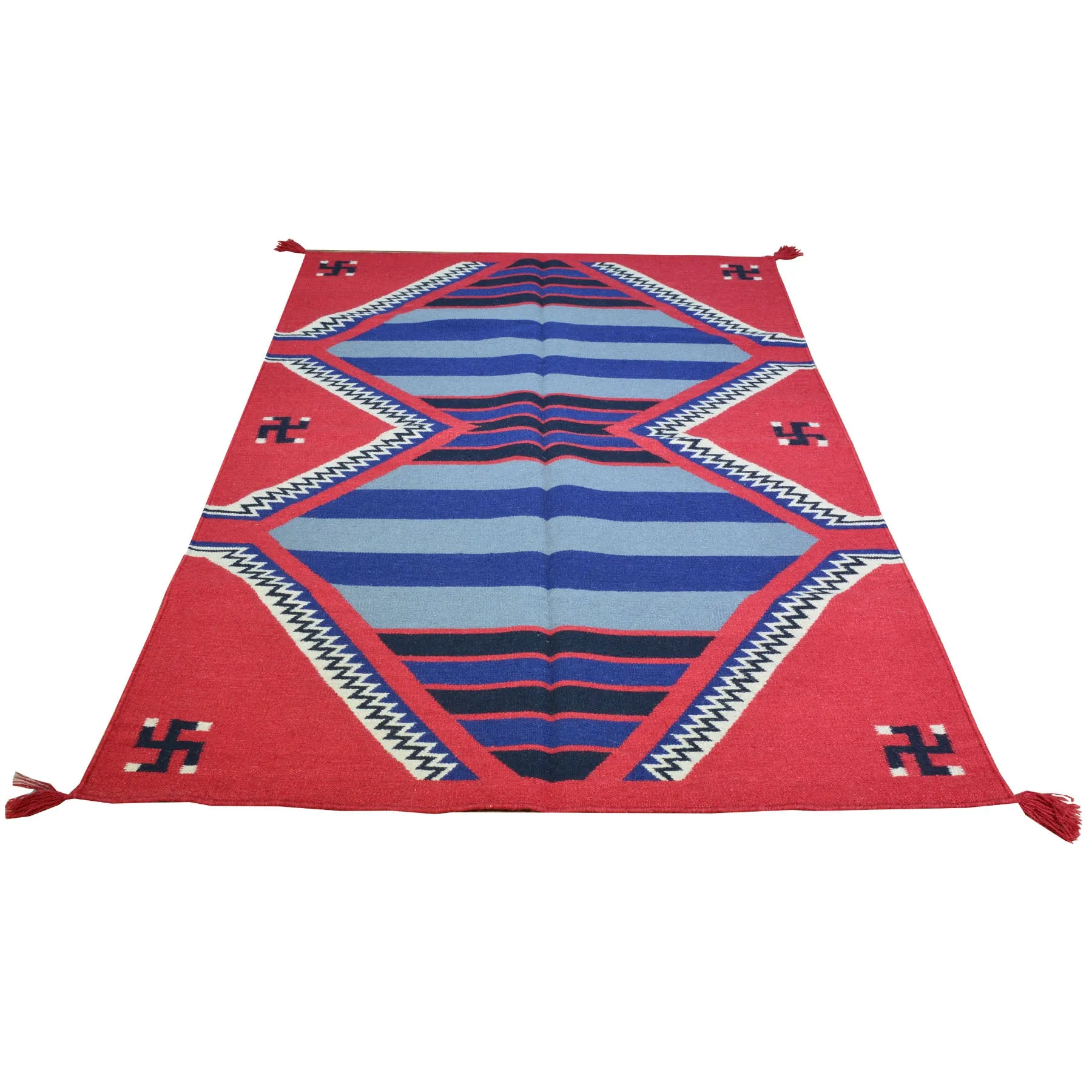 Hand-Woven Reversible SouthWestern Wool Handmade Rug (Size 4.0 X 6.0) Brrsf-498