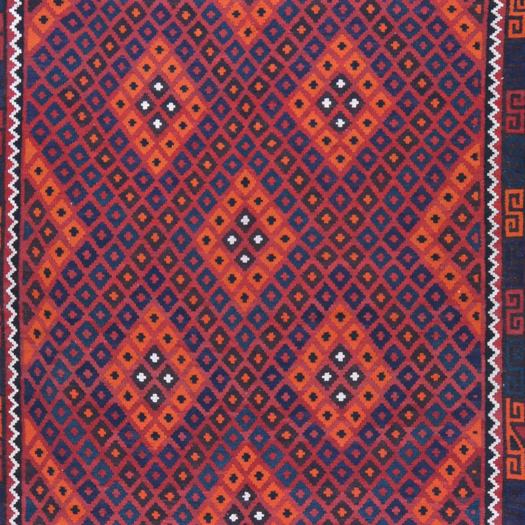 Hand-Woven Tribal Afghan Kilim Reversible Wool Rug (Size 8.3 X 14.6) Cwral-7569