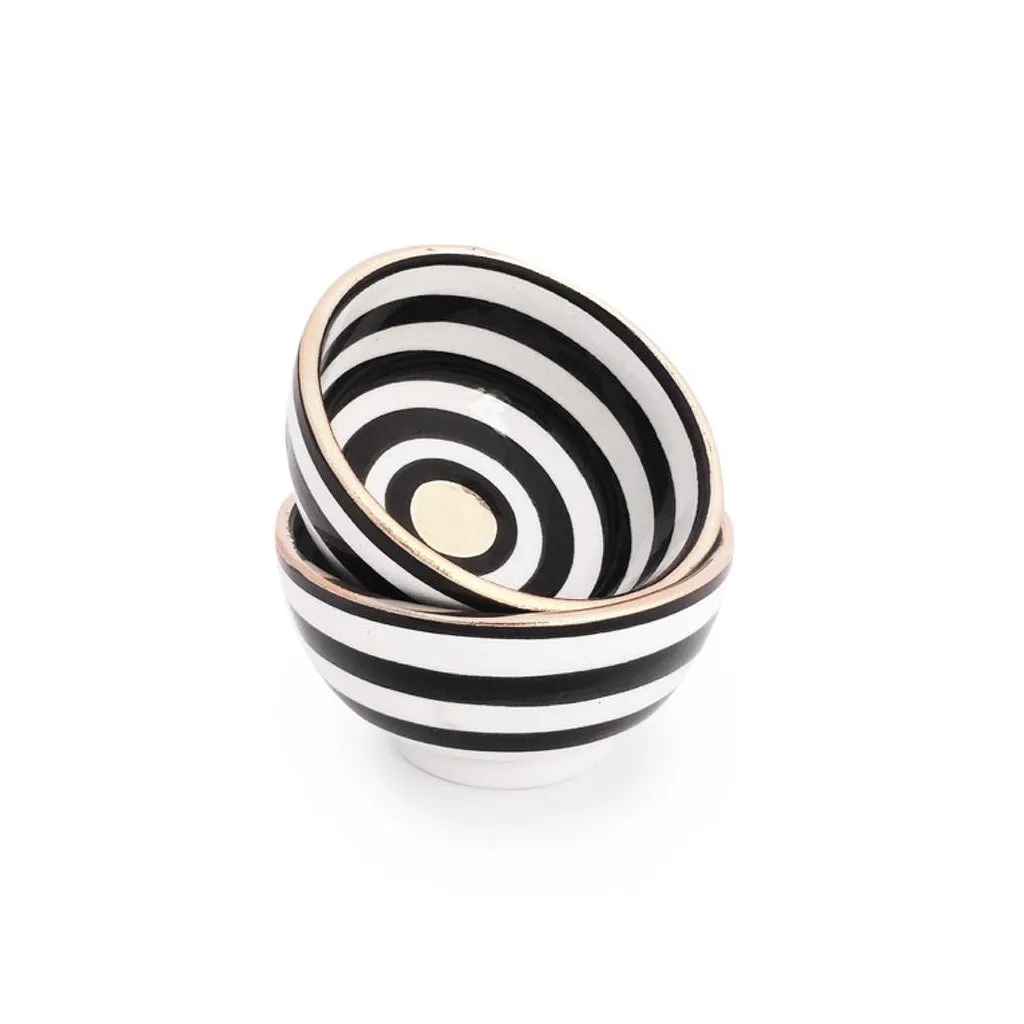 Handmade Moroccan Ceramic Condiment Bowls - Set of Two (More Colors Available)