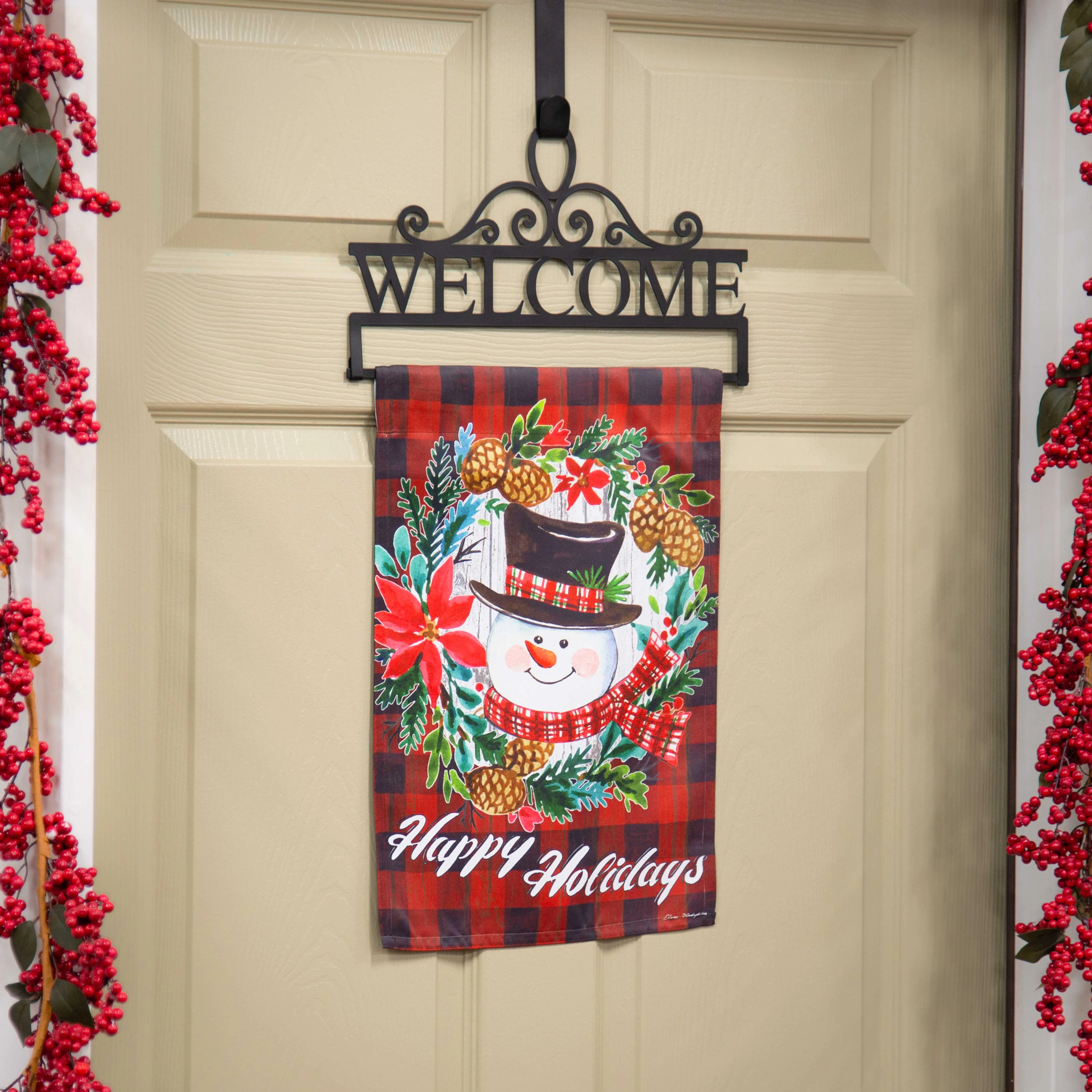 Happy Holiday Snowman  Suede Garden Flag,14s10818