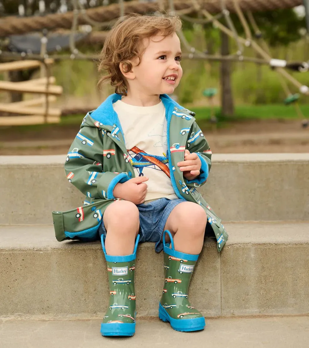 Hatley Boys Big Trucks Rain Boots with Handles