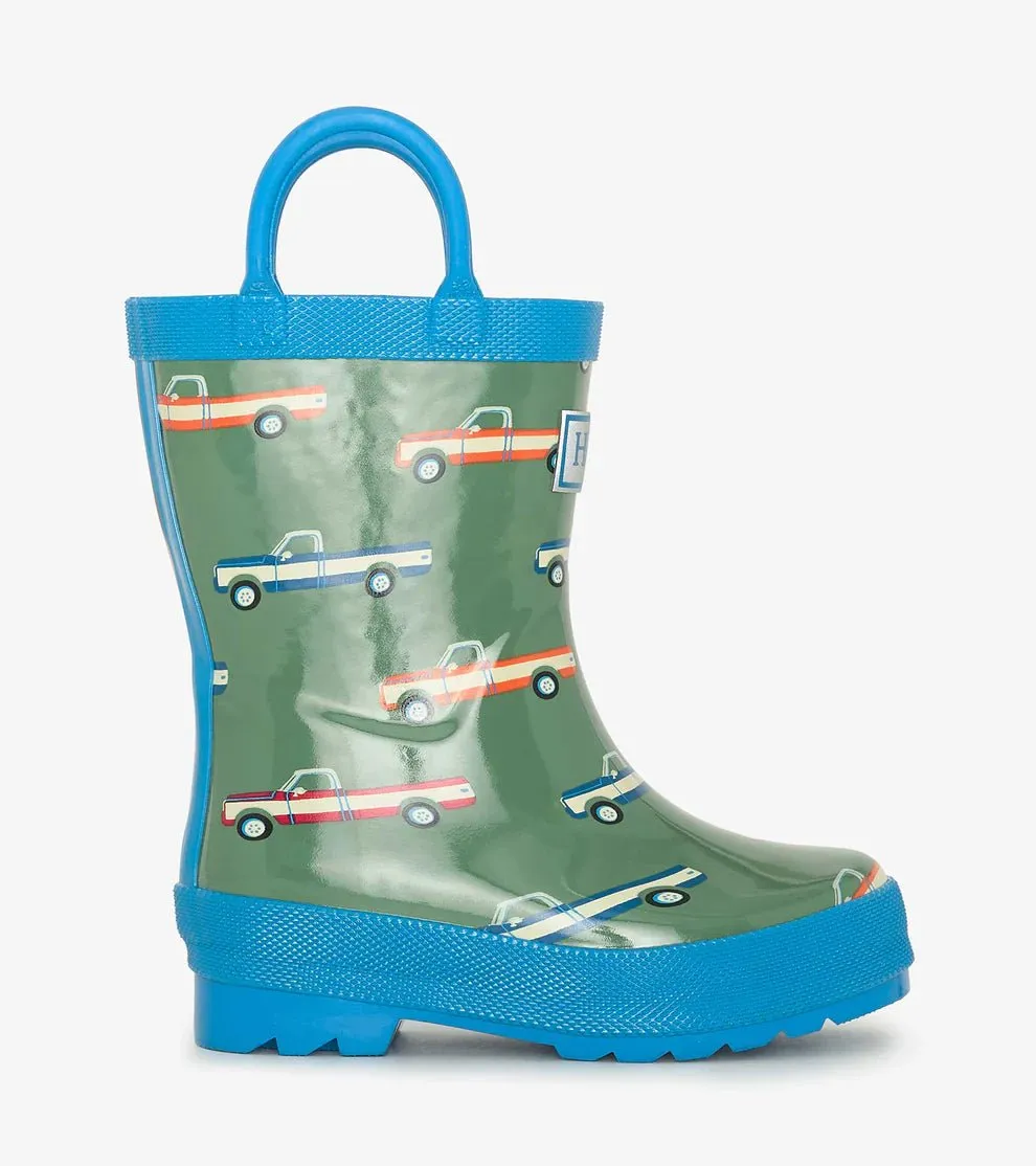 Hatley Boys Big Trucks Rain Boots with Handles