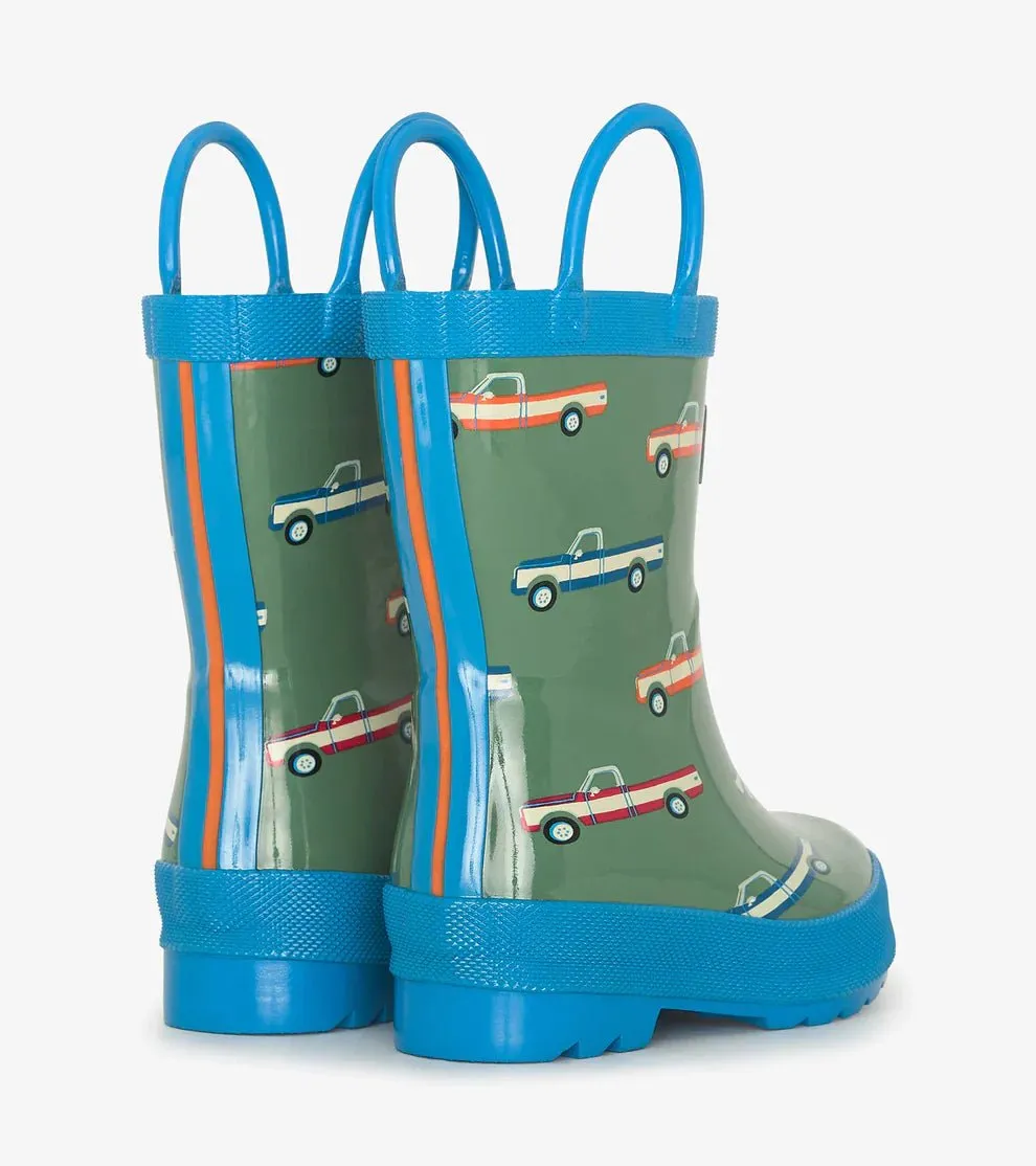 Hatley Boys Big Trucks Rain Boots with Handles