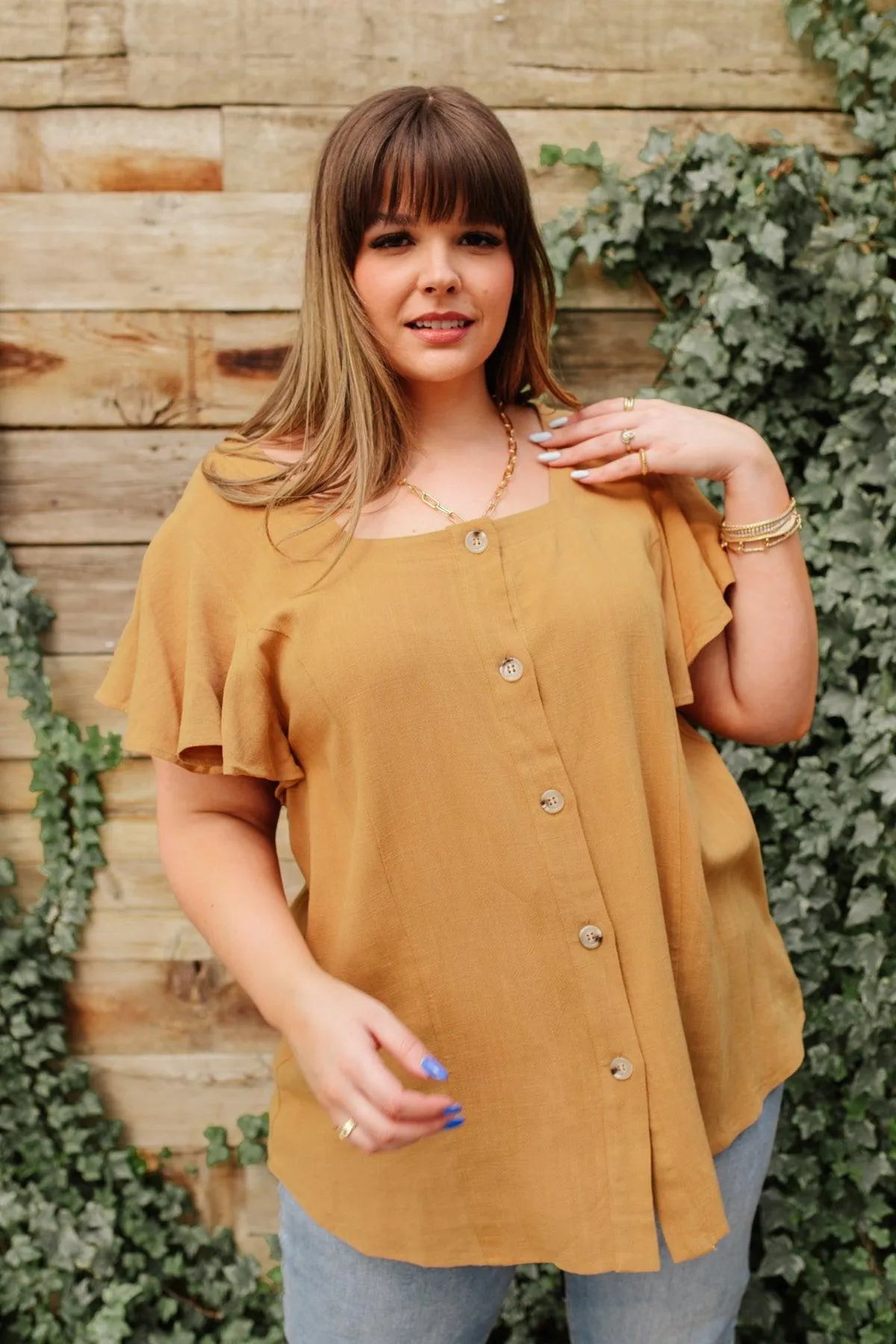 Hazel Blues® | Envy Me Top in Taupe