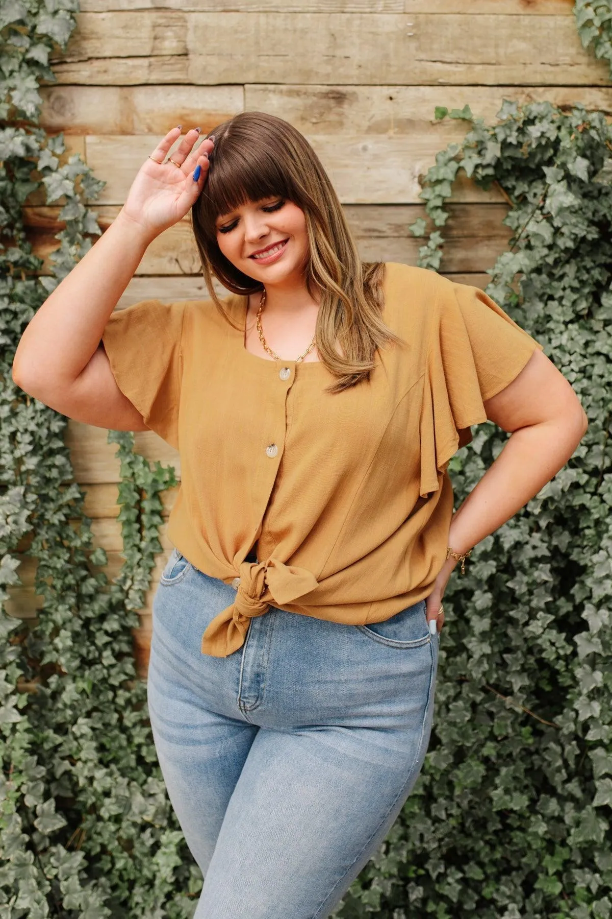 Hazel Blues® | Envy Me Top in Taupe