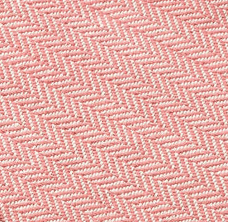 Herringbone Woven Cotton Rug - Coral