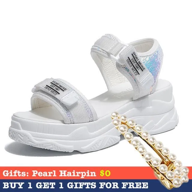 High Heeled Sandals Female  Women Thick Bottom Shoes