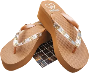 High Night Sandal - Camel - Silver and Gold