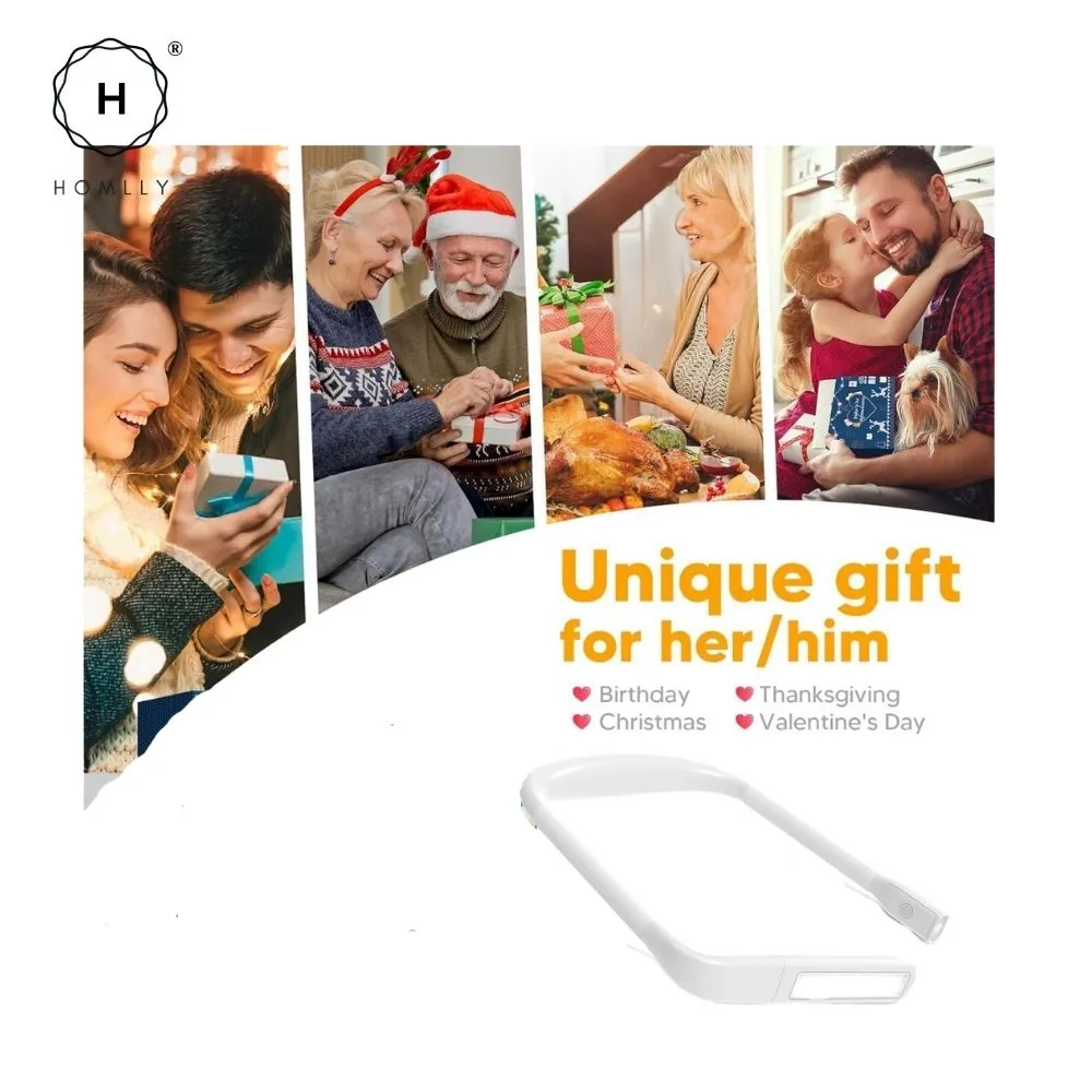 Homlly LED Neck Reading Light with 1800mah Rechargeable battery in 3 adjustable Colors & Brightness
