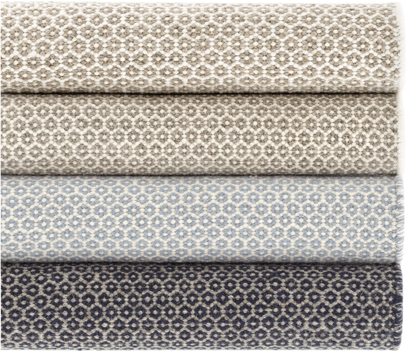 Honeycomb Woven Rug - Ivory & Grey