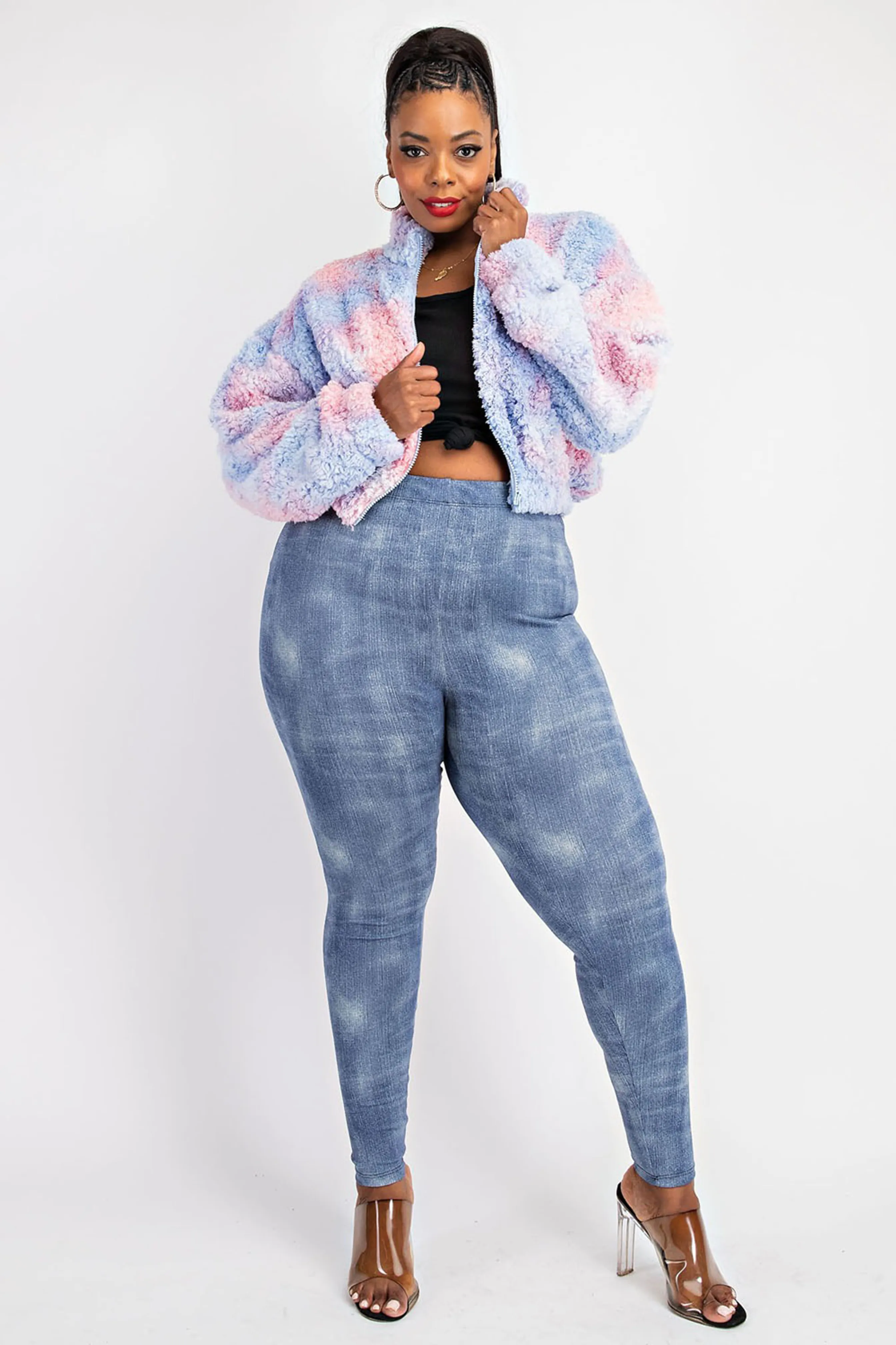 Jasmine Tie Dye Sherpa Jacket