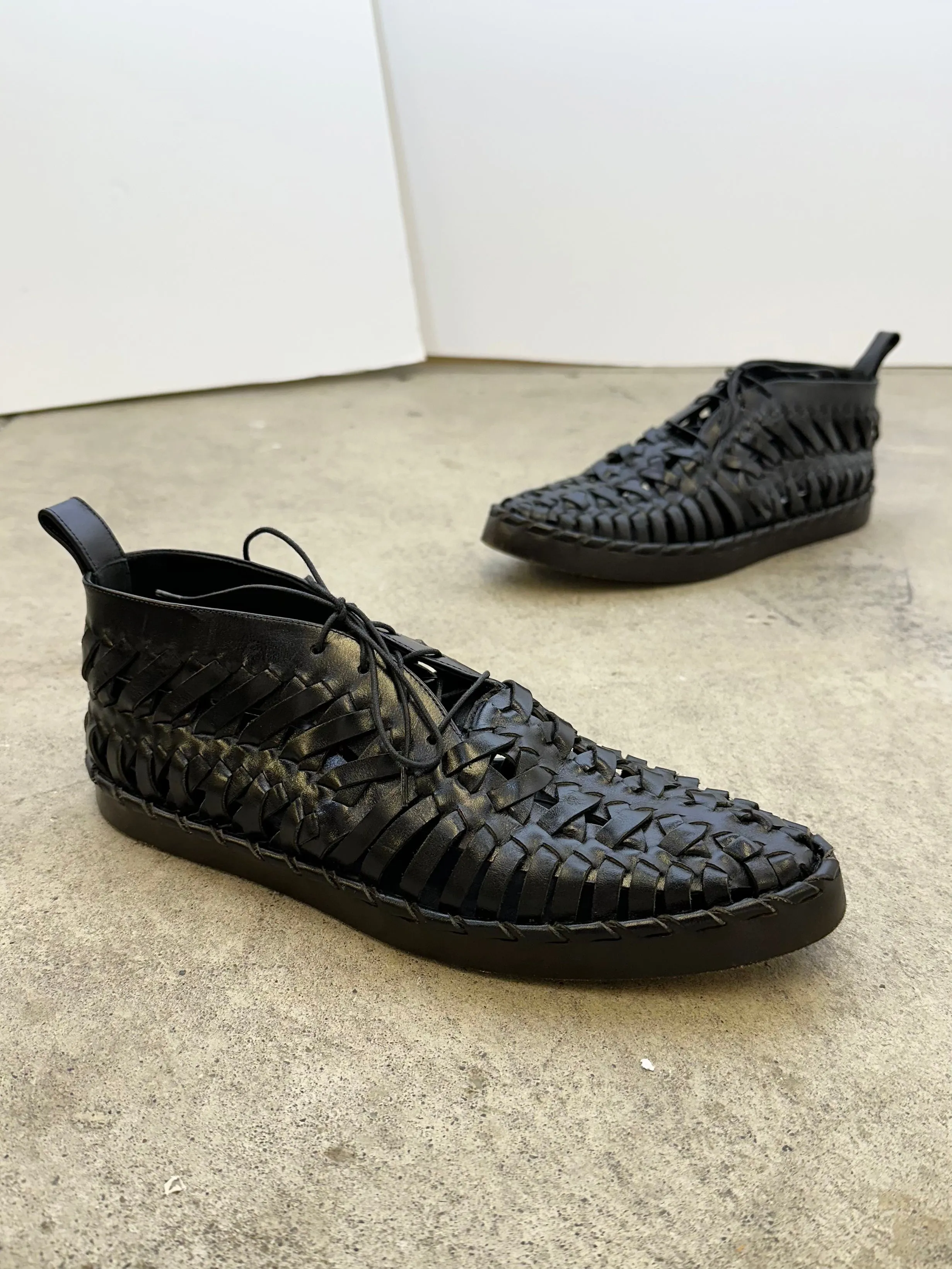 Jil Sander Leather Woven Oxfords