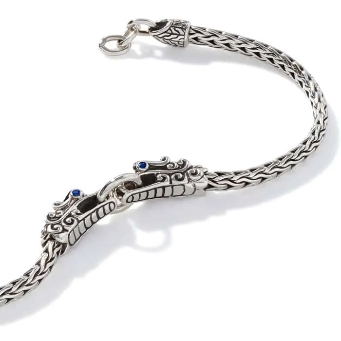 John Hardy Double Naga Head Slim Classic Chain Bracelet in Sterling Silver