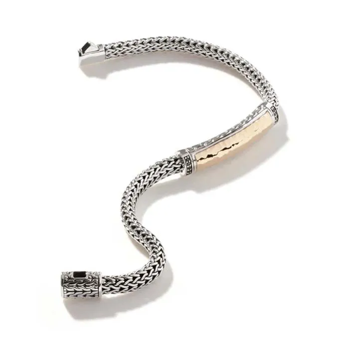 John Hardy Palu ID Bracelet in Sterling Silver and 18K Yellow Gold