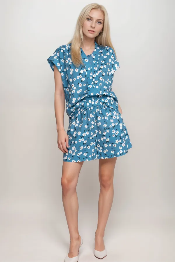 Johnny Was Calme Printed Flounce Short O81022 Boho Chic
