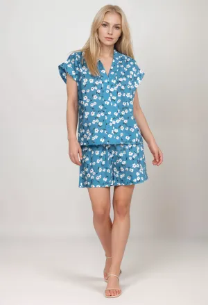 Johnny Was Calme Printed Flounce Short O81022 Boho Chic
