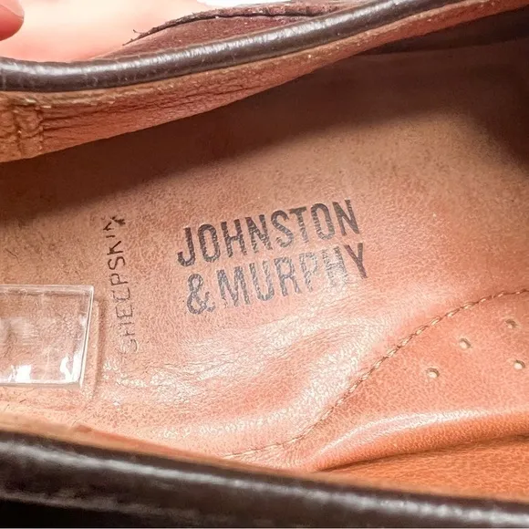 Johnston &amp; Murphy Brown Leather Oxfords Dress Shoes Size 10 Men’s