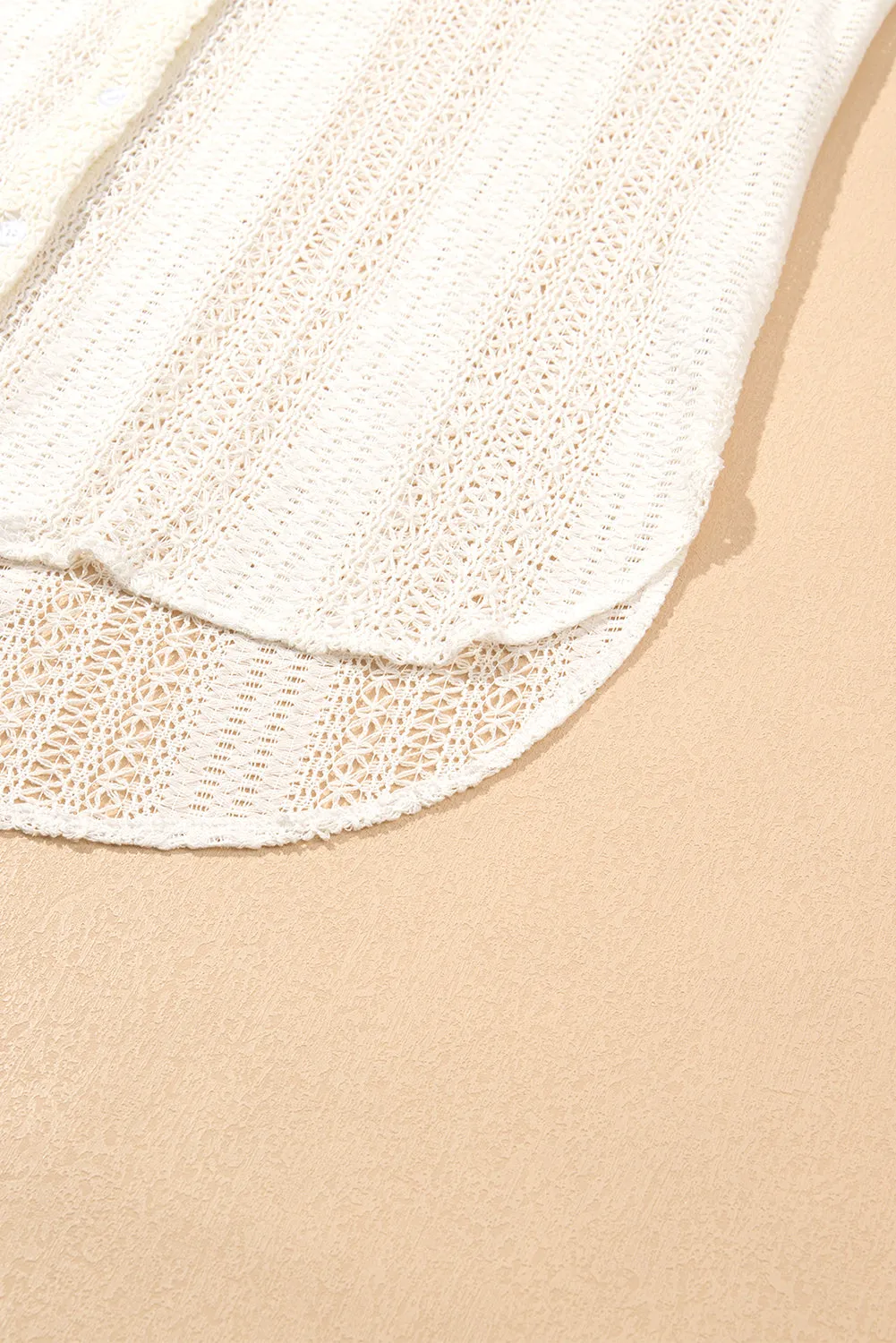 KaleaBoutique Lace Crochet Collared Tunic Oversized Shirt