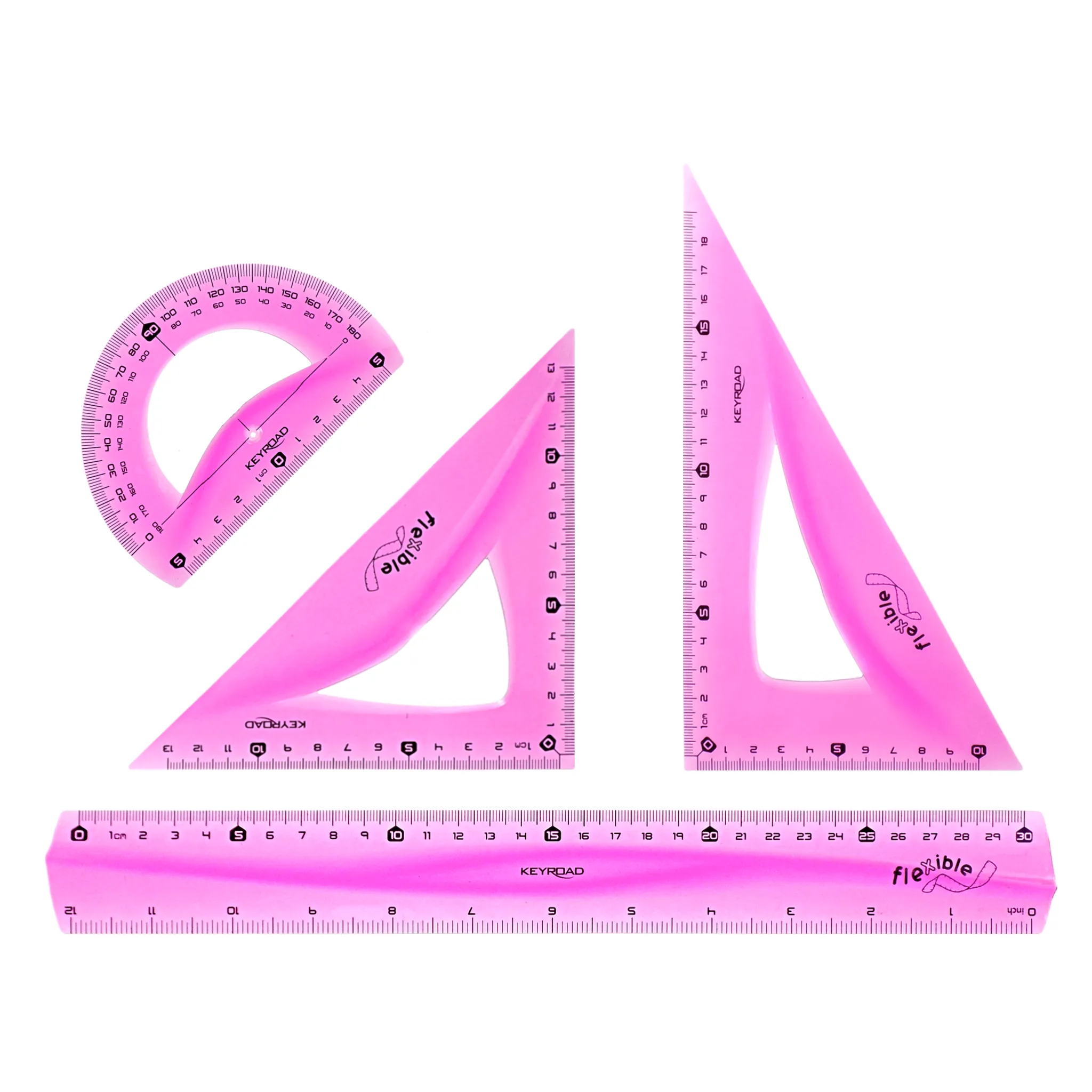 Keyroad Flexible Geometry Drawing Set 3 Pcs   30 cm Ruler