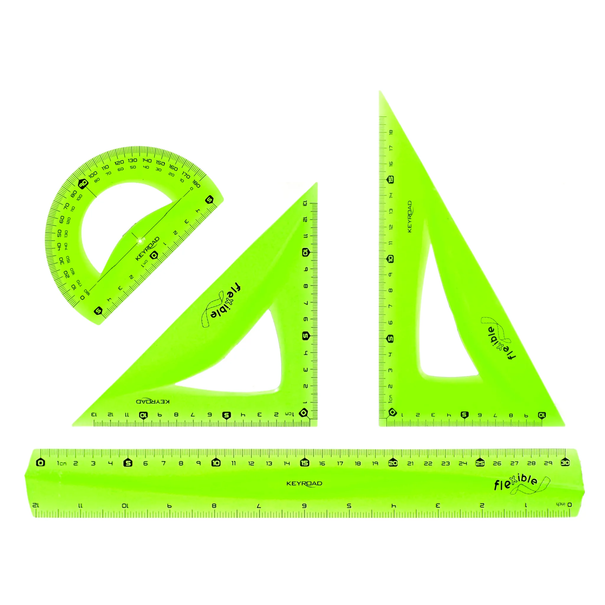 Keyroad Flexible Geometry Drawing Set 3 Pcs   30 cm Ruler
