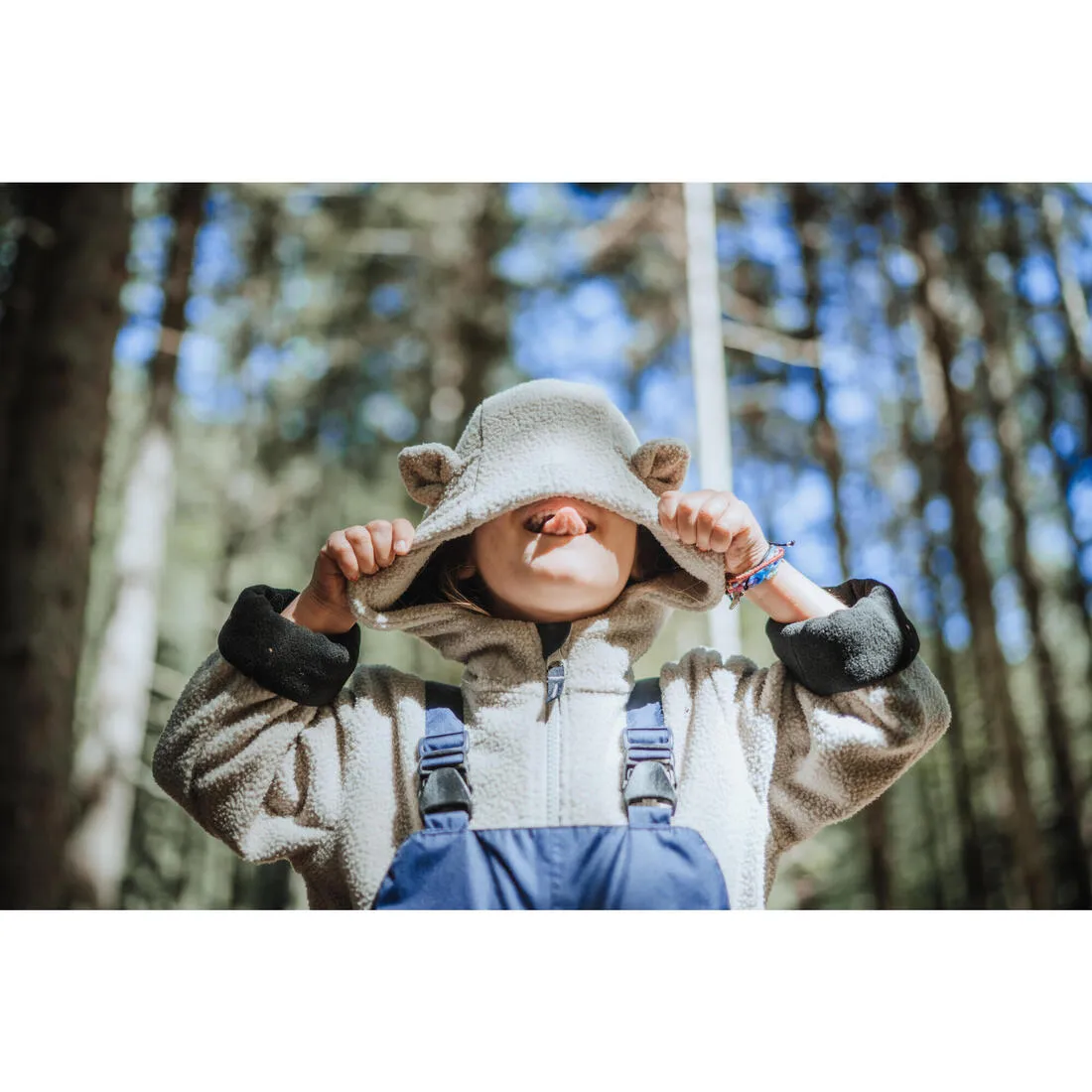 Kids' Hiking Fleece - MH500 KID Beige - Ages 2-6