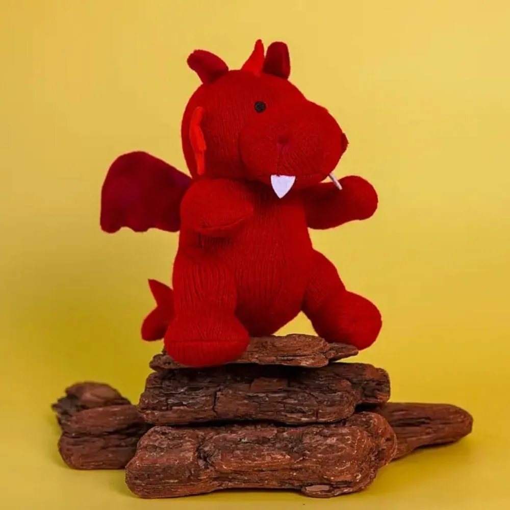 Knitted Red Dragon Baby Rattle