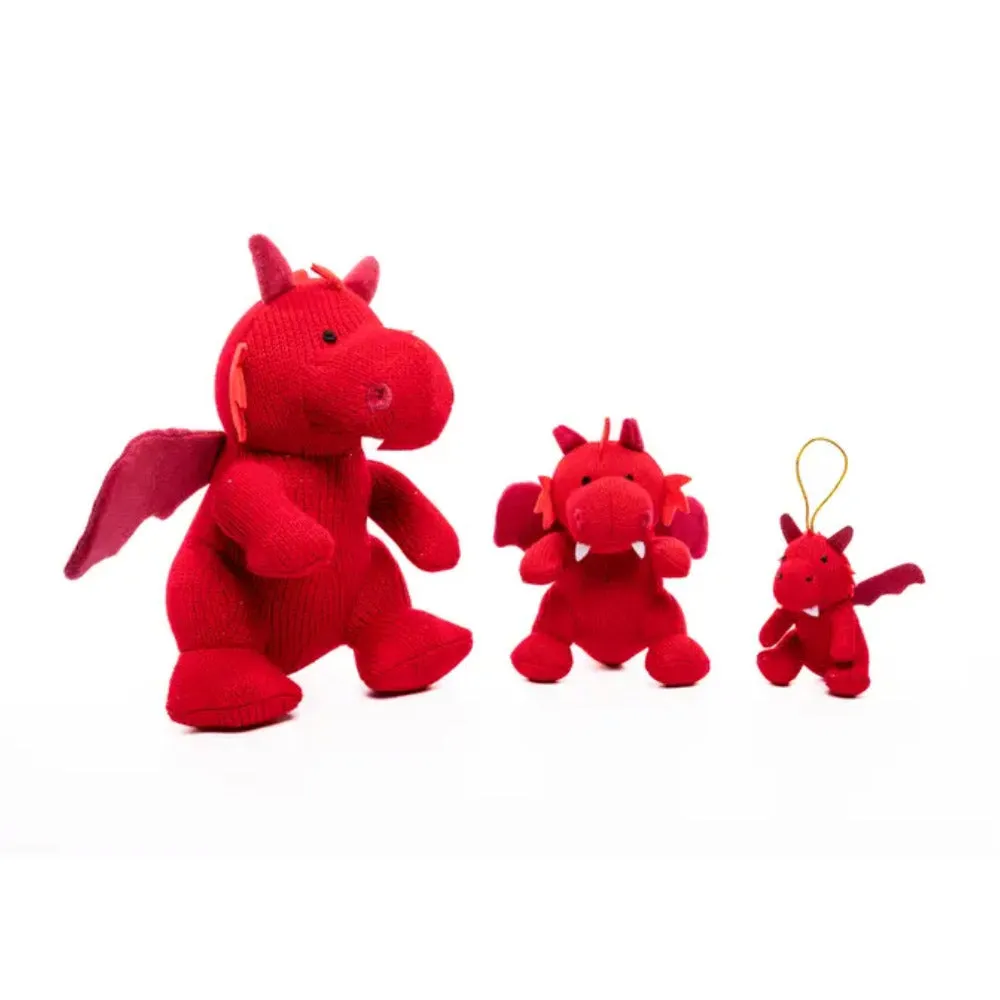 Knitted Red Dragon Baby Rattle