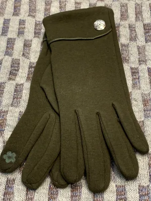 Ladies Suede Gloves with Celtic Knot