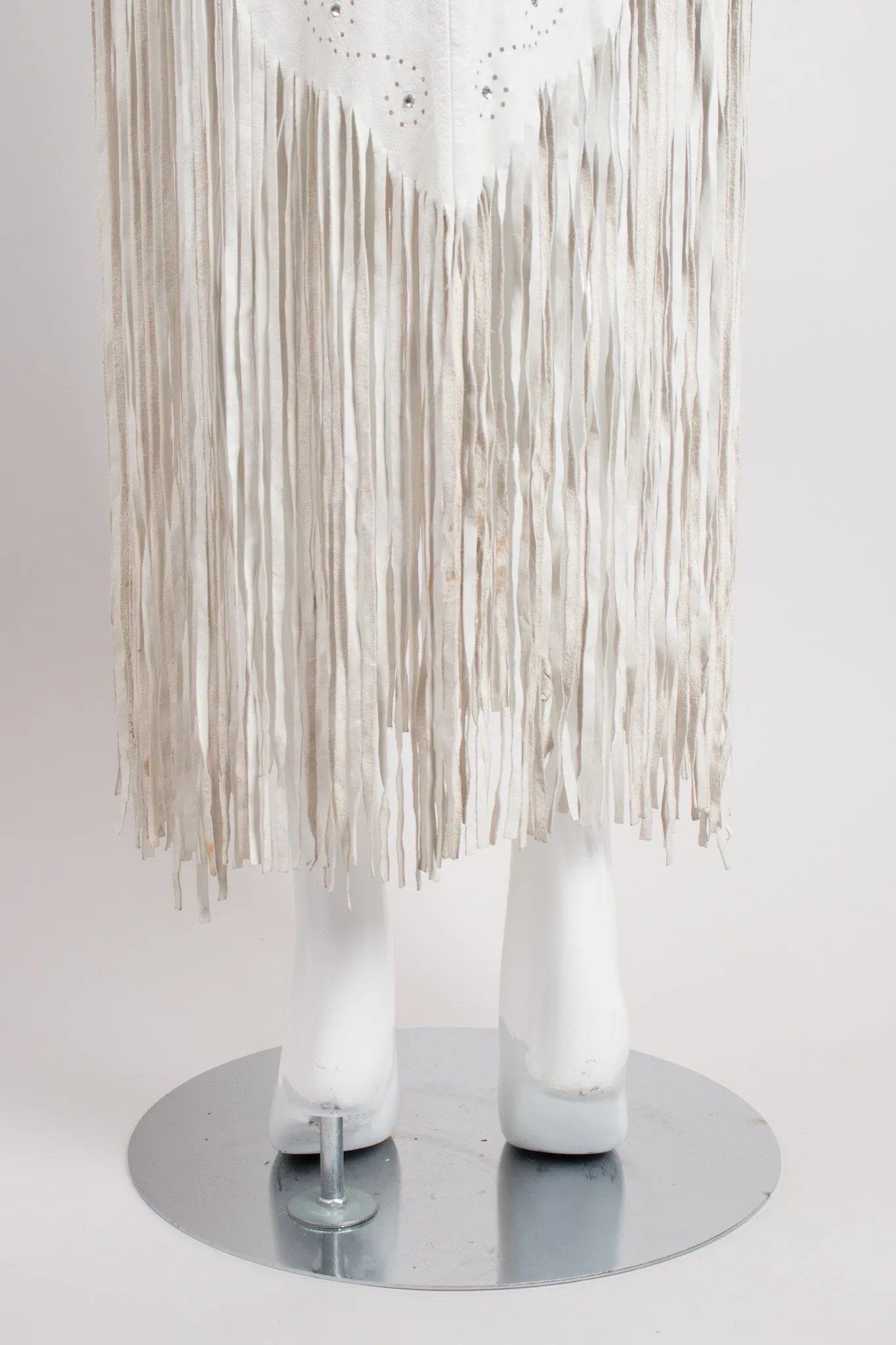 Leather Fringe Halter Dress