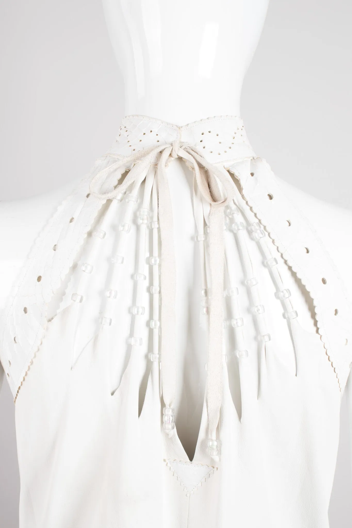 Leather Fringe Halter Dress
