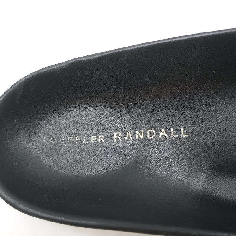 Loeffler Randall Sonnie Woven Slide Sandals Black Leather Size 8