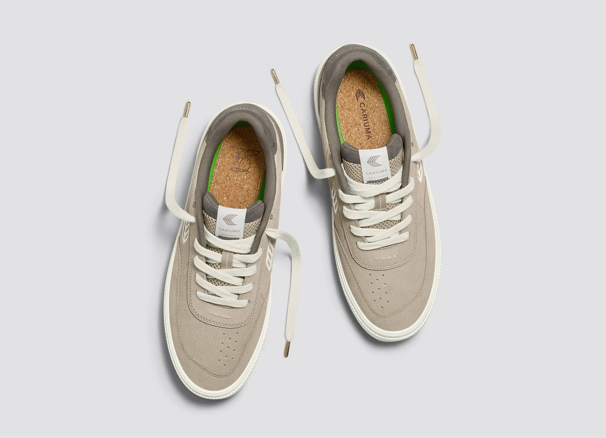 LUAN PRO Plaza Taupe Suede Ivory Logo Sneaker Men