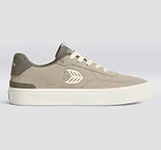 LUAN PRO Plaza Taupe Suede Ivory Logo Sneaker Men