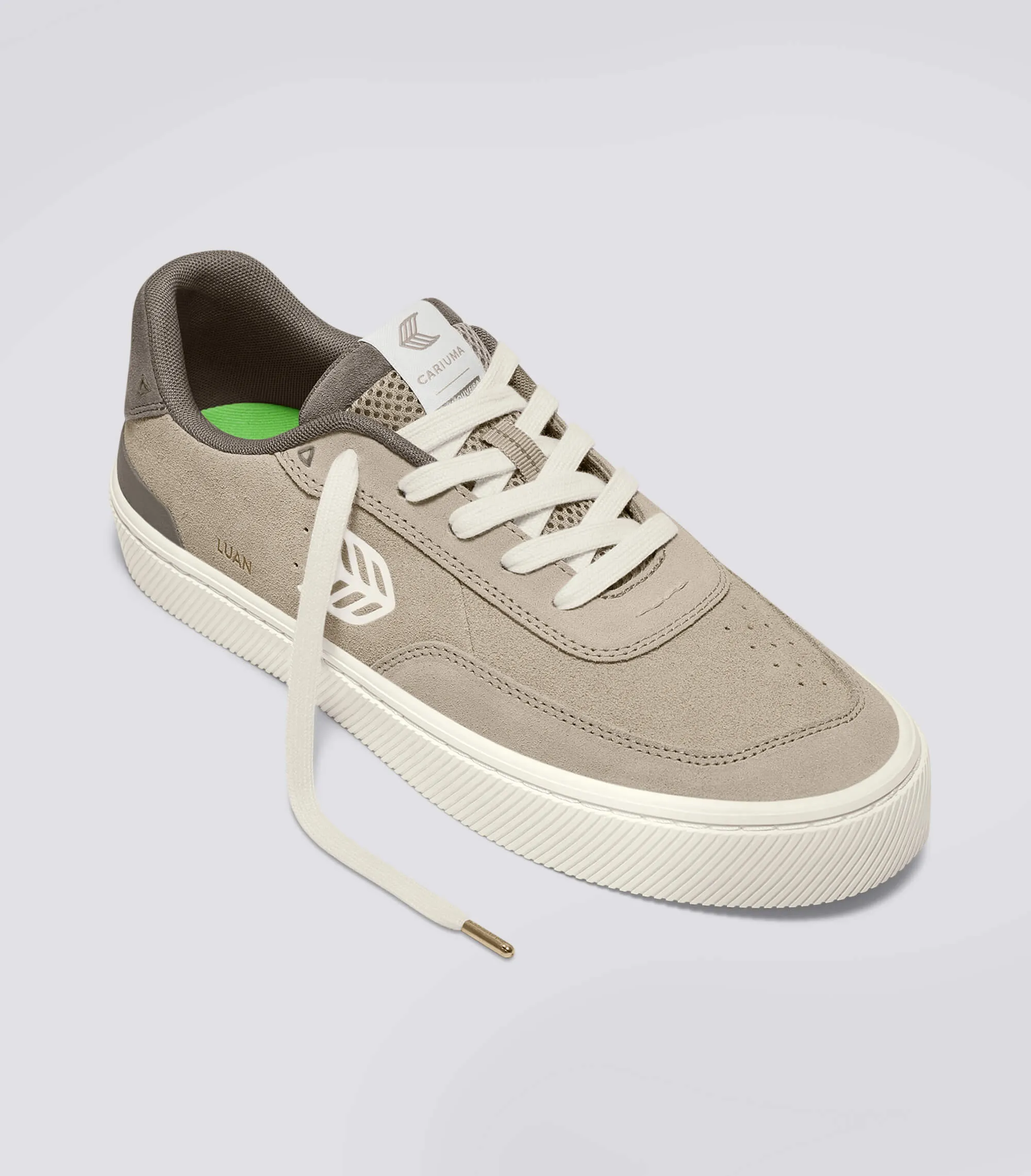 LUAN PRO Plaza Taupe Suede Ivory Logo Sneaker Men