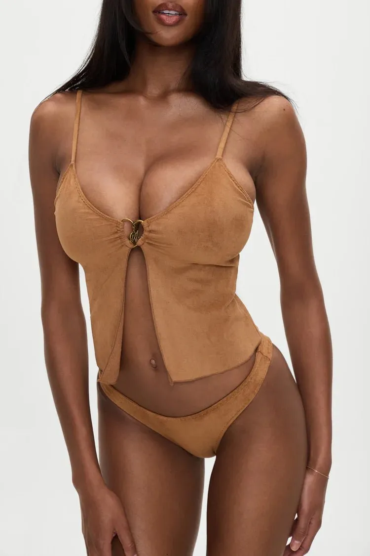 Lucy Suede Top in Sunkissed Suede
