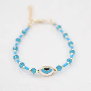 Lux Cobalt Crystal Oval Evil Eye Bracelet: Elegant Stylish