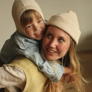 MAMA Fonzie Merino Wool Beanie (Cream)