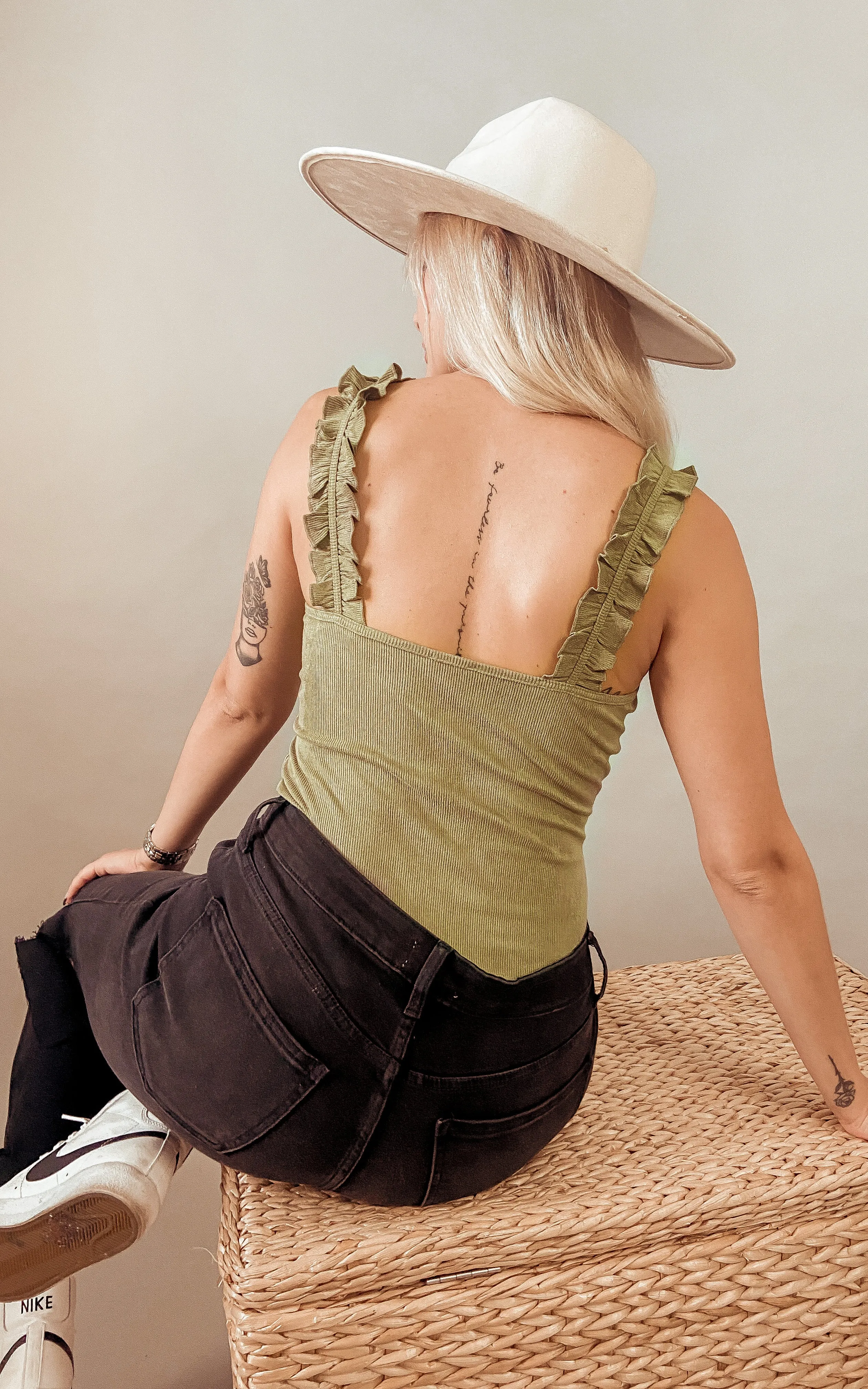 Mandy Suede Bodysuit (Green)