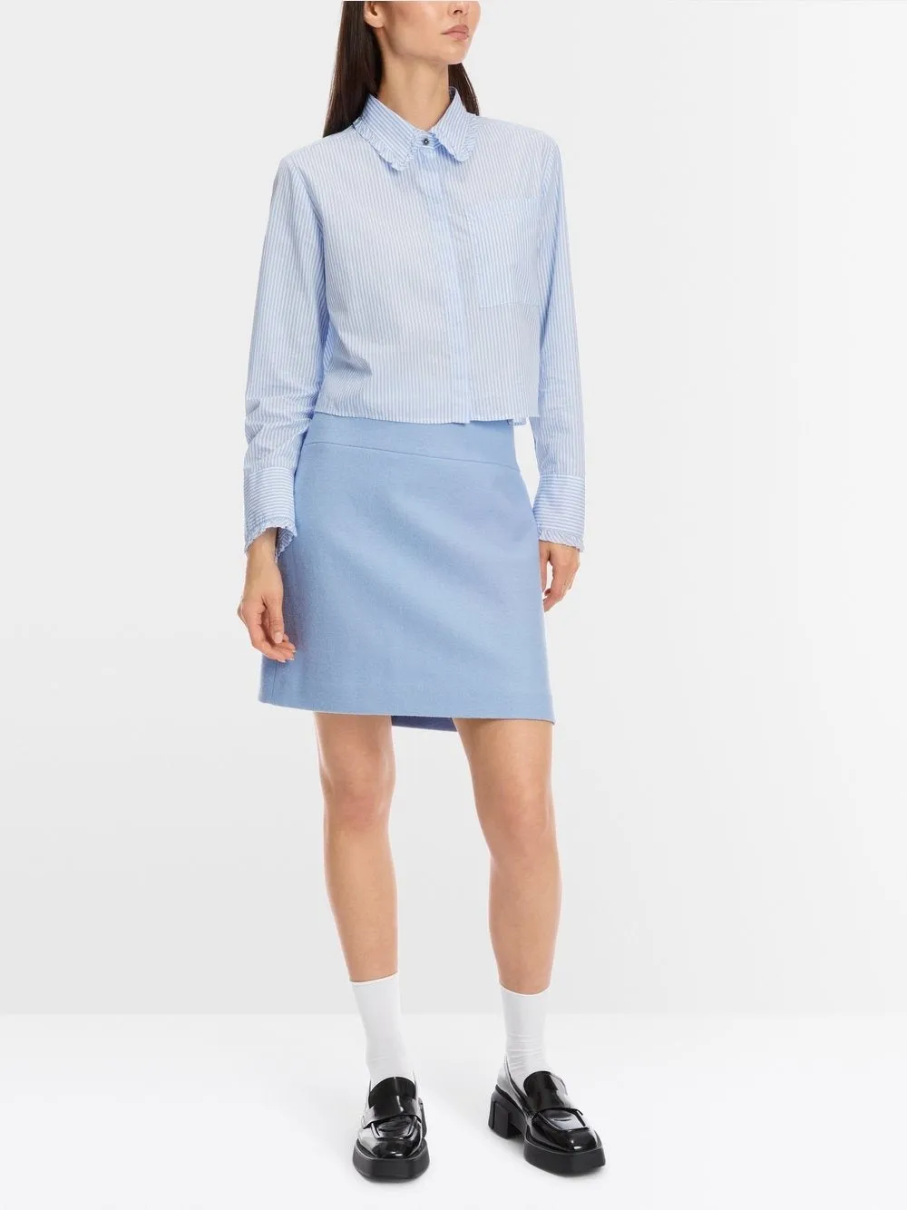 Marc Cain Wool Mini Skirt in Squill