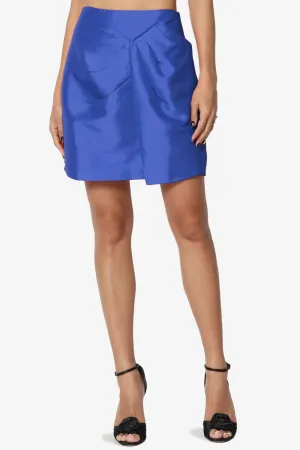 Marvelle Wrap Taffeta Mini Skirt