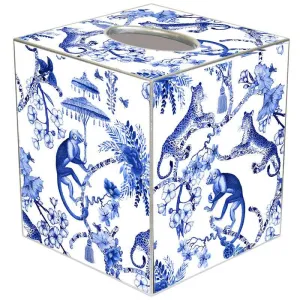 Marye-Kelley - Chic Monkey Blue Tissue Box Cover