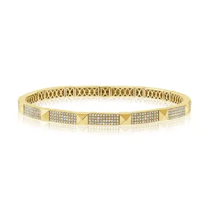 Medium Flexible Diamond Studs Bangle