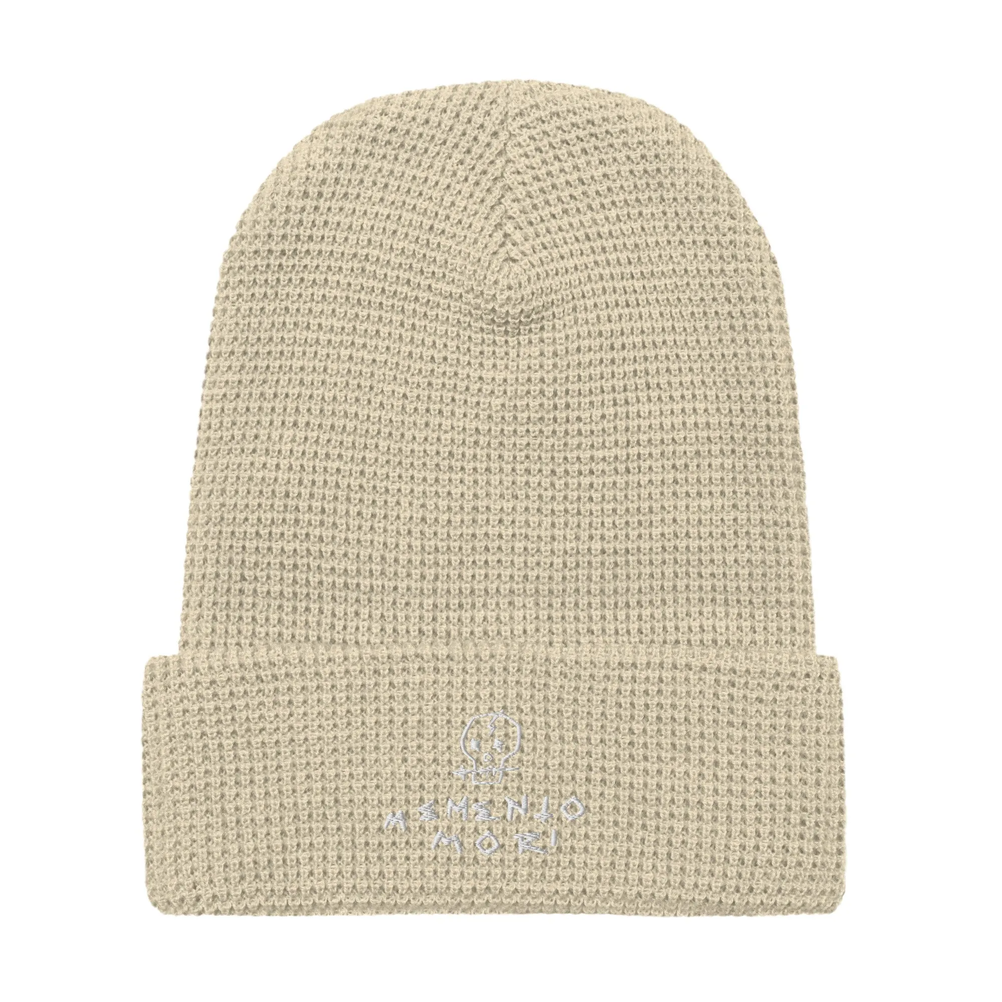 Memento Mori White Waffle beanie