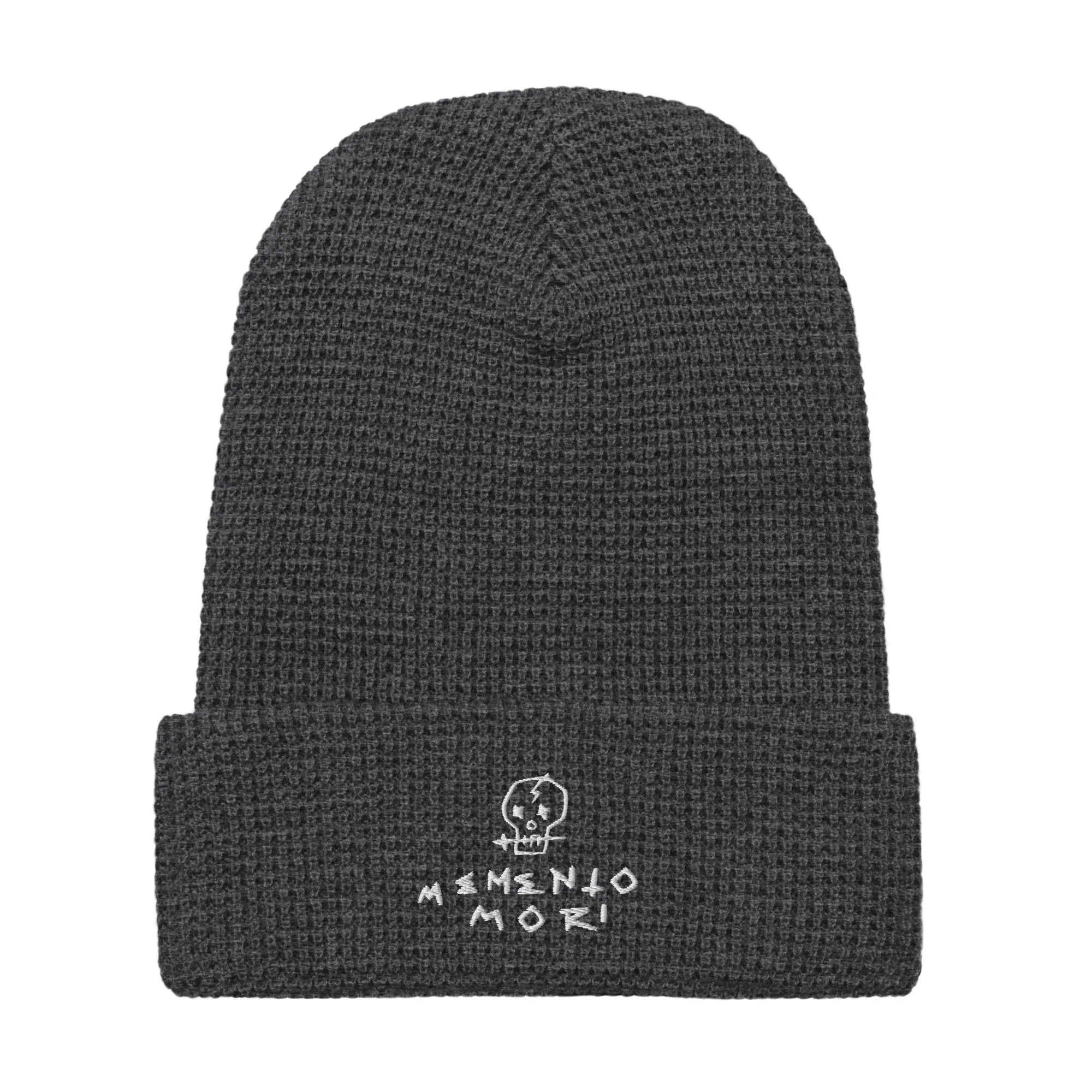 Memento Mori White Waffle beanie