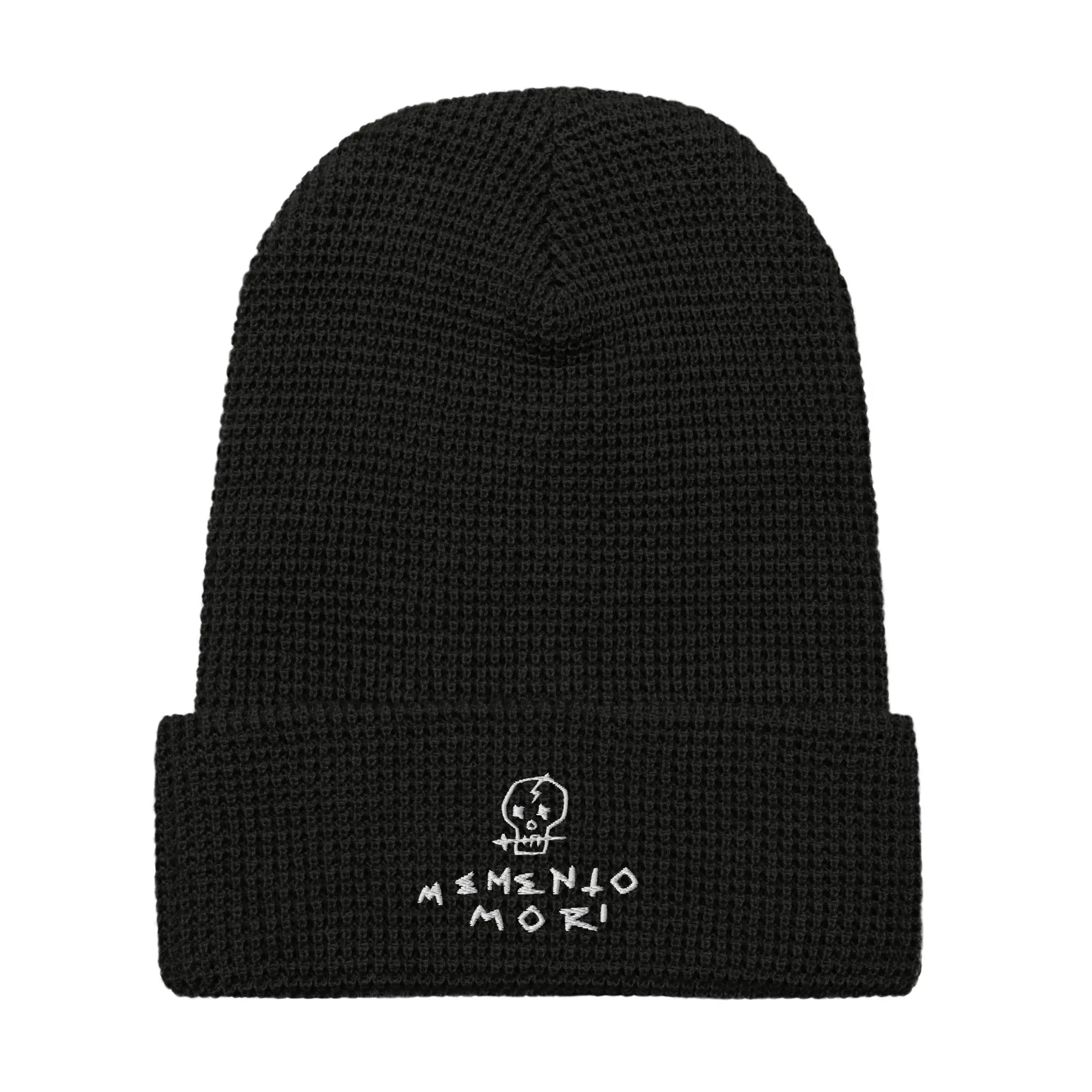 Memento Mori White Waffle beanie